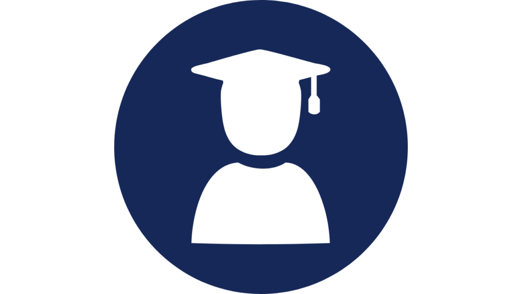 Blue circular icon representing student login access to the My Quick Math platform.
